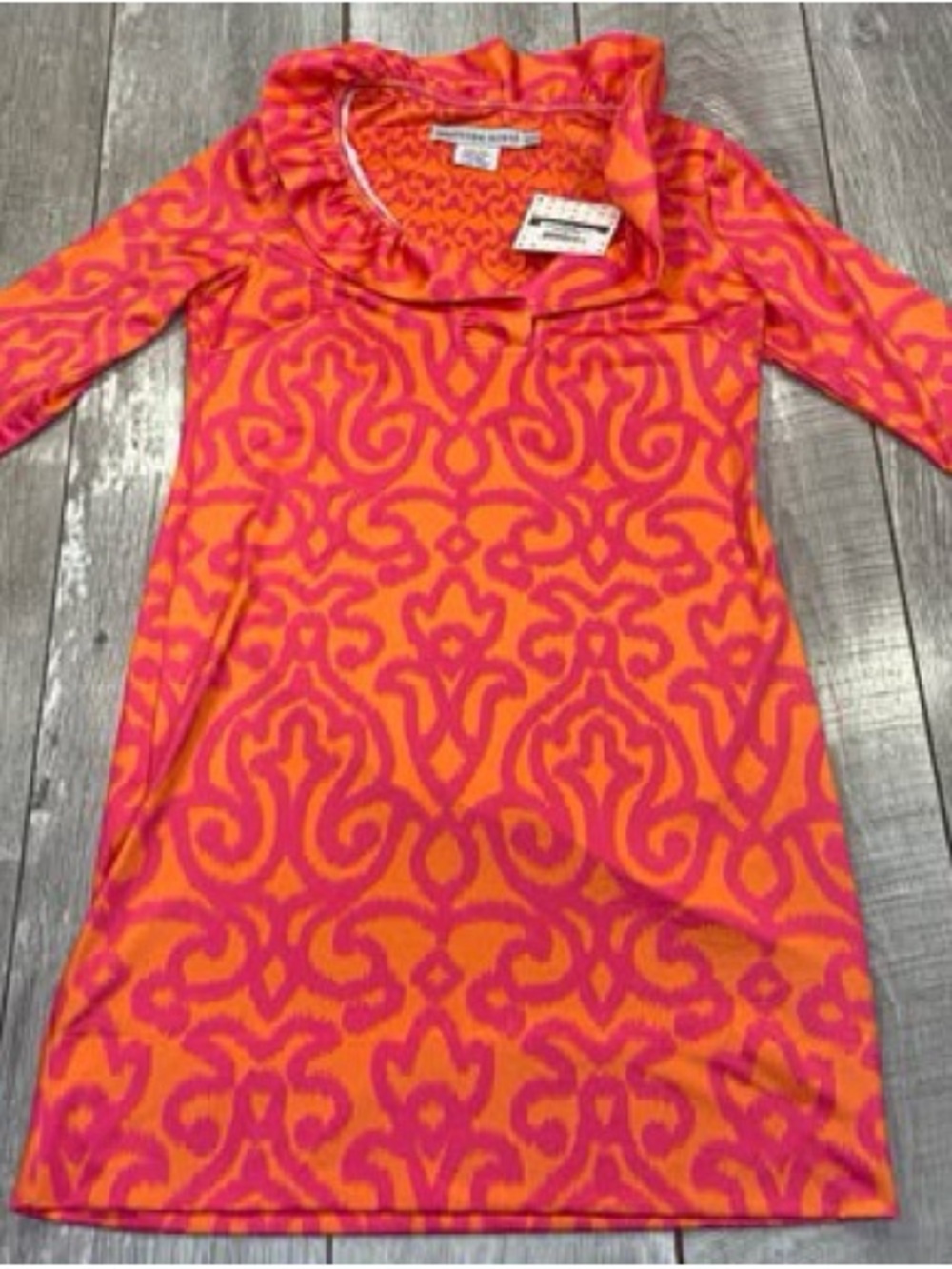 Gretchen Scott Designs Pink & Orange Long-Sleeve Dress women’s size medium